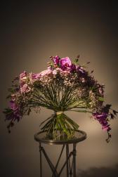 Букет из орхидей и роз - Венецианский веер